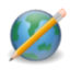 browser, cms, earth, edit, pencil, world, write 